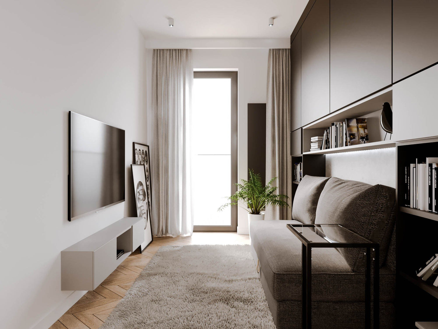 QL026 - Curtain Profile installed in a living room
